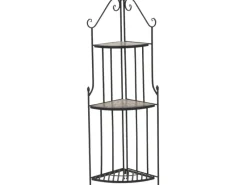 Siena Garden Weitere Gartenmöbel|Eckregal Prato Eisen 63 cm x 29 cm x 142 cm Schwarz Mosaik