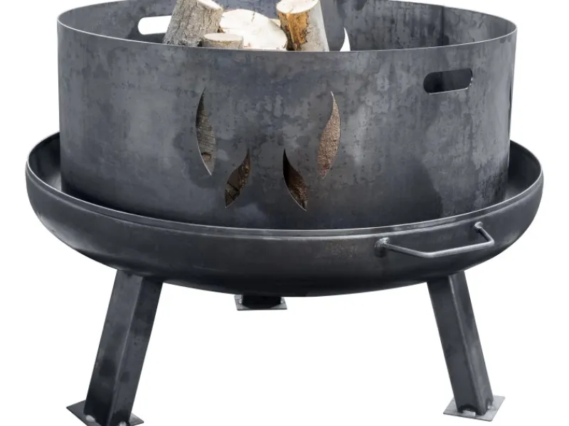 Feuerschalenaufsatz XXL aus Stahl Silber/Anthrazit 83 cm*Siena Garden