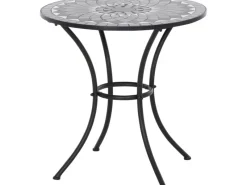 Siena Garden Gartentische|Gartentisch Como Rund Grau 60 cm x 60 cm