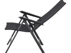 Siena Garden Gartenstühle|Klappsessel Tesoro Alu 68 cm x 60 cm x 110 cm Anthrazit Matt