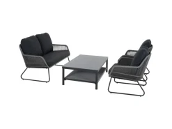 Siena Garden Lounge-Gartenmöbel|Lounge-Set Kansas 4-teilig Grau