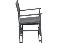 Siena Garden Gartenstühle|Paulo Regiesessel Matt Anthrazit -Silber-Schwarz Gestell Aluminium