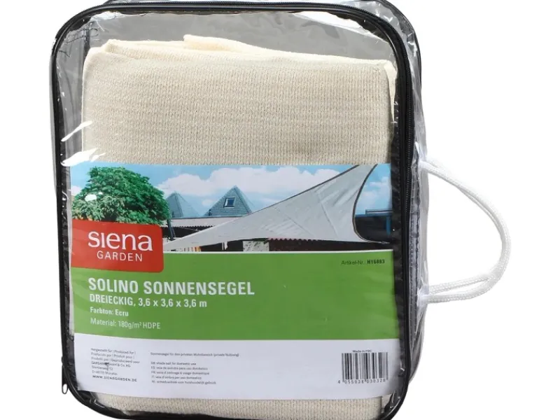 Solino Sonnensegel Ecru 3-eckig 3,6x3,6x3,6 m*Siena Garden Outlet