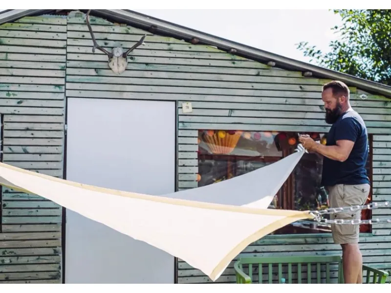 Solino Sonnensegel Ecru 3-eckig 3,6x3,6x3,6 m*Siena Garden Outlet