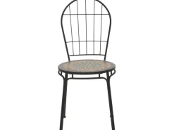 Siena Garden Gartenstühle|Stapelstuhl Prato Eisen 43 cm x 43 cm x 94 cm Schwarz Mosaik