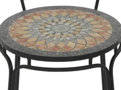 Siena Garden Gartenstühle|Stapelstuhl Prato Eisen 43 cm x 43 cm x 94 cm Schwarz Mosaik