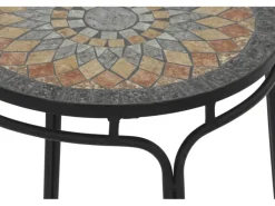 Siena Garden Gartenstühle|Stapelstuhl Prato Eisen 43 cm x 43 cm x 94 cm Schwarz Mosaik