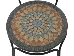 Siena Garden Gartenstühle|Stapelstuhl Prato Eisen 43 cm x 43 cm x 94 cm Schwarz Mosaik