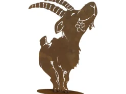 Siena Garden Gartendekoration|Steinbock groß auf Platte Metall mit Edelrost 53 cm