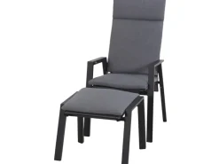 Siena Garden Sitzkissen|Gartenstühle|Valencia Hocker Matt Anthrazit-Salt & Pepper Gestell Aluminium