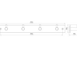Siro Rechen|Hakenleiste 1890 Edelstahl Länge 322 mm 4 Haken
