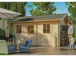 Kinder Skan Holz Kinder-Gartengeräte|Holz-Gartenhaus Lausanne Natur 450 cm x 300 cm