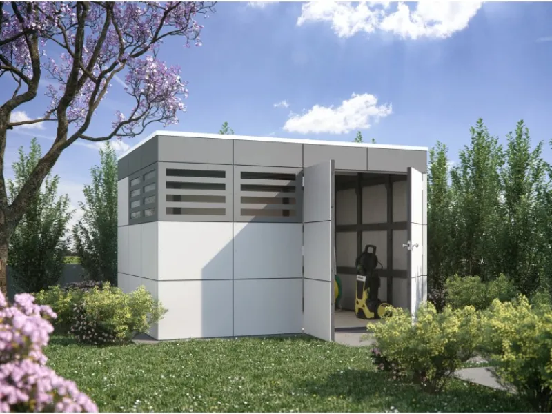 Skan Holz Gartenscheren|Holz-Gartenhaus Sydney 4 B x T: 337 cm x 253 cm