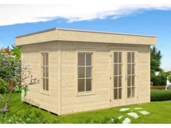 Skan Holz Gartenlauben|Holz-Gartenhaus Breda Flachdach 380 cm x 380 cm