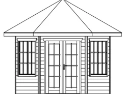 Holz-Pavillon Almelo farbbehandelt 350 cm x 303 cm*Skan Holz Clearance