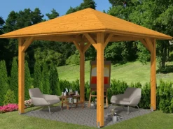 Holz-Pavillon Cannes 1 lasiert 294 cm x 294 cm*Skan Holz Online