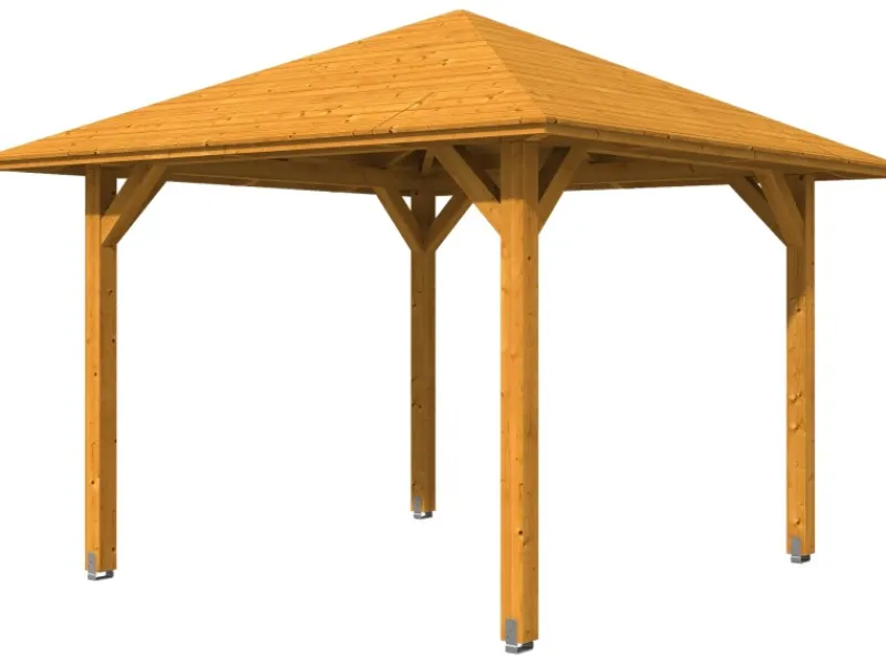 Holz-Pavillon Cannes 1 lasiert 294 cm x 294 cm*Skan Holz Online
