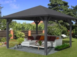 Holz-Pavillon Cannes 2 lasiert 359 cm x 359 cm*Skan Holz Online