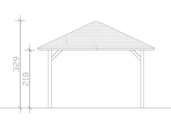 Holz-Pavillon Cannes 2 lasiert 359 cm x 359 cm*Skan Holz Online