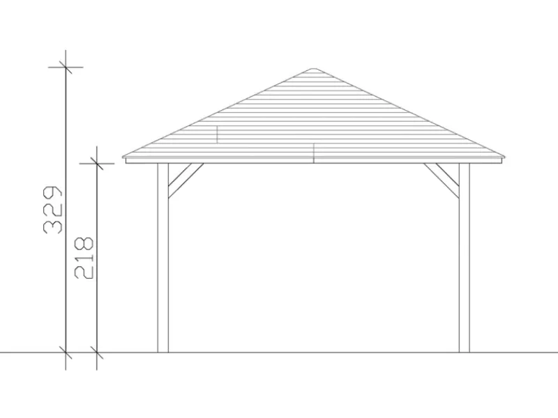 Holz-Pavillon Cannes 2 lasiert 359 cm x 359 cm*Skan Holz Online
