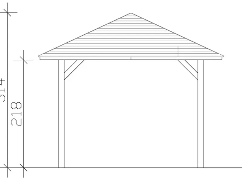 Holz-Pavillon Cannes 1 lasiert 294 cm x 294 cm*Skan Holz New