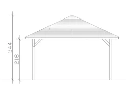 Holz-Pavillon Cannes 3 lasiert 424 cm x 424 cm*Skan Holz New
