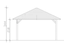 Holz-Pavillon Cannes 3 lasiert 424 cm x 424 cm*Skan Holz Online
