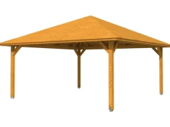 Skan Holz Gartenlauben|Holz-Pavillon Cannes 4 lasiert 489 cm x 489 cm