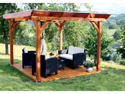 Holz-Pavillon Marseille Natur unbehandelt 274 cm x 304 cm*Skan Holz Discount