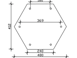 Pavillon Nancy 3 Leimholz 480 cm x 416 cm*Skan Holz