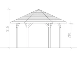 Pavillon Nancy 3 Leimholz 480 cm x 416 cm*Skan Holz