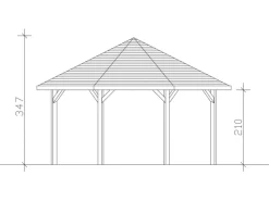 Skan Holz Gartenlauben|Pavillon Nice 3 Leimholz 557 cm x 557 cm