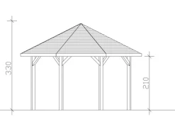 Skan Holz Gartenlauben|Pavillon Nice 2 Leimholz 484 cm x 484 cm