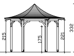 Skan Holz Gartenlauben|Pavillon Versailles Leimholz 418 cm x 360 cm