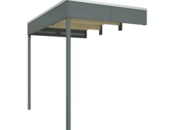 Seitliche Überdachung für Gartenhaus CrossCube Gr.3+4 168 x 253cm Grau*Skan Holz