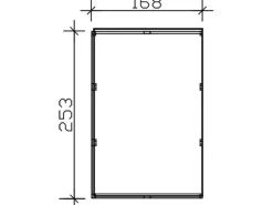 Seitliche Überdachung für Gartenhaus CrossCube Gr.3+4 168 x 253cm Grau*Skan Holz