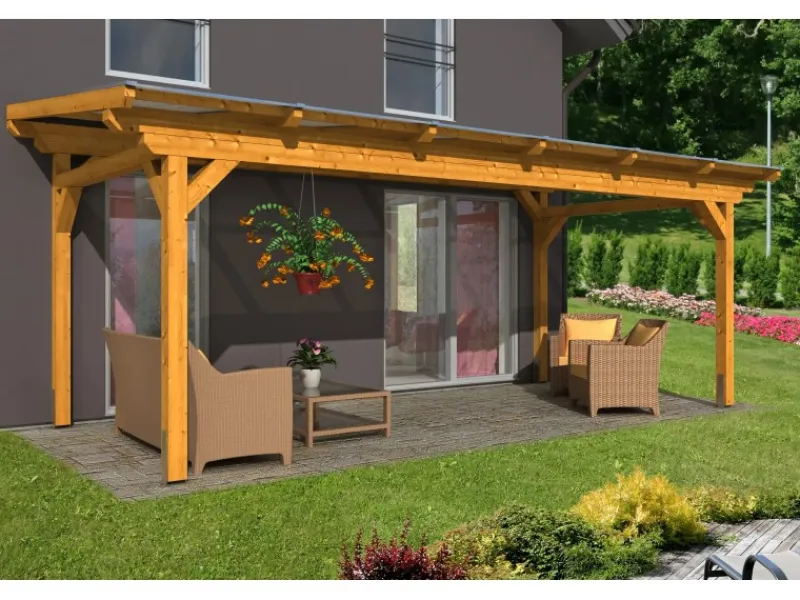 Terrassenüberdachung Sanremo 648 x 300 cm Leimholz*Skan Holz Outlet