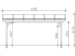 Terrassenüberdachung Sanremo 648 x 300 cm Leimholz*Skan Holz Outlet