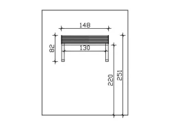 Skan Holz Gartenlauben|Vordach Poel 148 cm x 87 cm Natur Unbehandelt