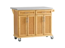 Kücheninsel Küchenwagen Küchenschrank Servierwagen Bambus 115cm FKW69-N*SoBuy New