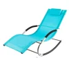 SoBuy Sonnenliegen|Schaukelliege mit Tasche aus Metall und Kunstfasergewebe Türkis OGS28-HB