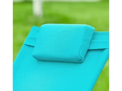 SoBuy Sonnenliegen|Schaukelliege mit Tasche aus Metall und Kunstfasergewebe Türkis OGS28-HB