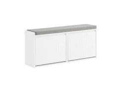 Schuhbank Schmal mit 2 Klappen Garderobenbank mit Sitzkissen FSR98-XL-W*SoBuy Outlet