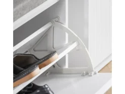 Schuhbank Schmal mit 2 Klappen Garderobenbank mit Sitzkissen FSR98-XL-W*SoBuy Outlet