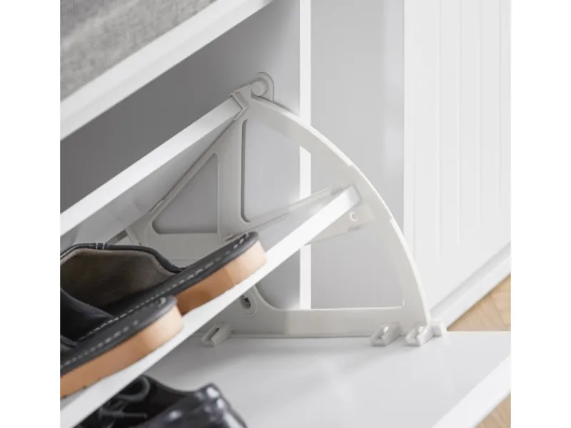 Schuhbank Schmal mit 2 Klappen Garderobenbank mit Sitzkissen FSR98-XL-W*SoBuy Outlet