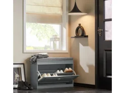 Schuhkipper mit Sitzkissen und Klappe MDF Hell FSR82-L-HG*SoBuy Outlet