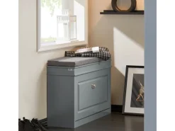 Schuhkipper mit Sitzkissen und Klappe MDF Hell FSR82-L-HG*SoBuy Outlet