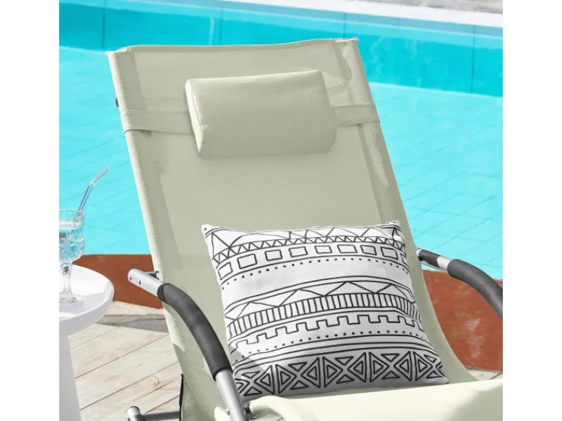 Sonnenliege 2-er Set mit Tasche Garten Metall Kunstfasergewebe Beige OGS28-MIx2*SoBuy Discount