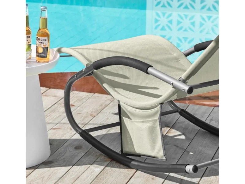 Sonnenliege 2-er Set mit Tasche Garten Metall Kunstfasergewebe Beige OGS28-MIx2*SoBuy Discount