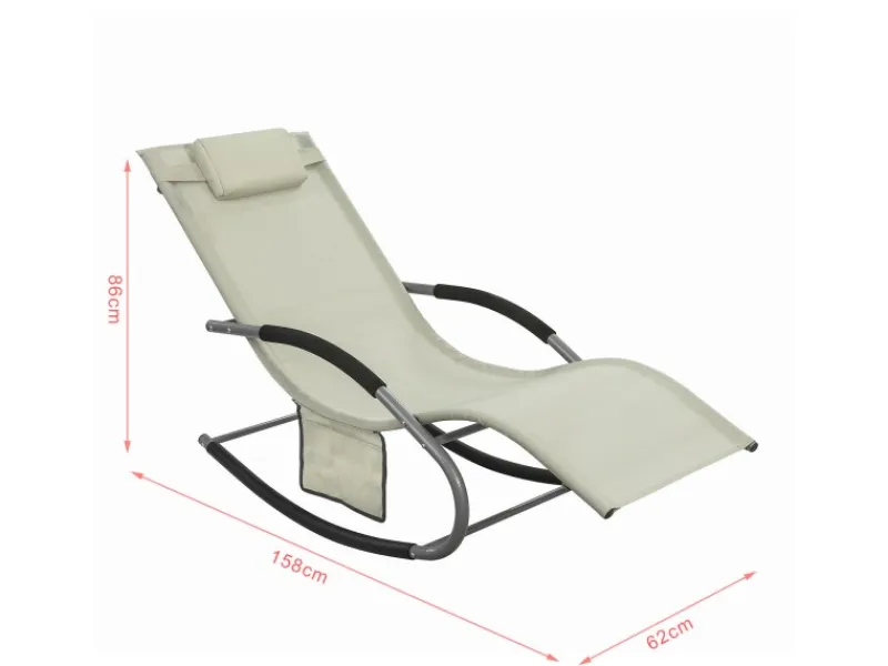 Sonnenliege 2-er Set mit Tasche Garten Metall Kunstfasergewebe Beige OGS28-MIx2*SoBuy Discount